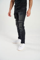 Spark ‘Pockets’ Slim Fit Cargo Pocket Denim (Black Wash) S4415 - FRESH N FITTED