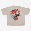 R3TRO WORLD 'Power' Garment Dye Drop Shoulder Tee (Khaki) - FRESH N FITTED