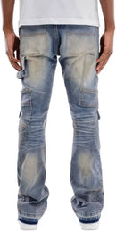 Copper Rivet 'Carpenter' Front Zipper Pocket Flare Denim (MTB) 533018 - FRESH N FITTED