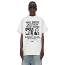 Birds 'Destroy Minds' White Oversized Ultra-Premium Box S/S T-Shirt - FRESH N FITTED