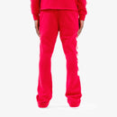 Copper Rivet Flame Stacked Sweat Pants (Red) 511536 - FRESH N FITTED