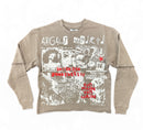 Highly Undrtd No Pain No Gain Rhinestone Cropped Thermal Long Sleeve T-Shirt  front vew