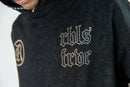 Rebel Denim Sinner black rhinestone cropped hoodie 652-365” art