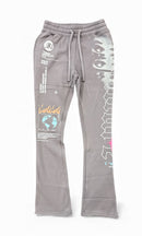 Highly Undrtd ‘Obsessive Culture' Stacked Joggers (Storm) UF5209 - FRESH N FITTED