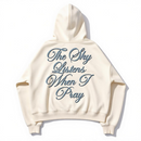Silent Verse ‘The Sky Listens When I Pray’ Pullover Hoodie (Cream) - FRESH N FITTED