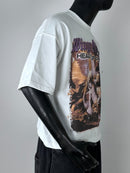 Inner Peace Wings Of Power Oversized Cropped T-Shirt (White) - FRESH N FITTED