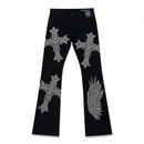 Kloud9 'Cross' Rhinestone Stacked Denim (Jet Black) P25352 - FRESH N FITTED