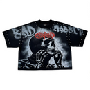 Rare Peace 'Bad' Oversized Cropped T-shirt (Black) RT5039 - FRESH N FITTED