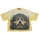 Rare Peace 'In The Beginning' Oversized Rhinestone Cropped T-shirt (Yellow) RT5061 - FRESH N FITTED