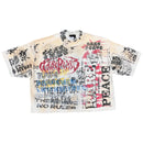 Rare Peace 'Fearless' Oversized Rhinestone Cropped T-shirt (Ecru) RT5041 - FRESH N FITTED