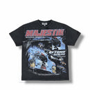 Majestik 'Beyond Racing' Garment Dyed T-Shirt (Black) TE2600 - FRESH N FITTED