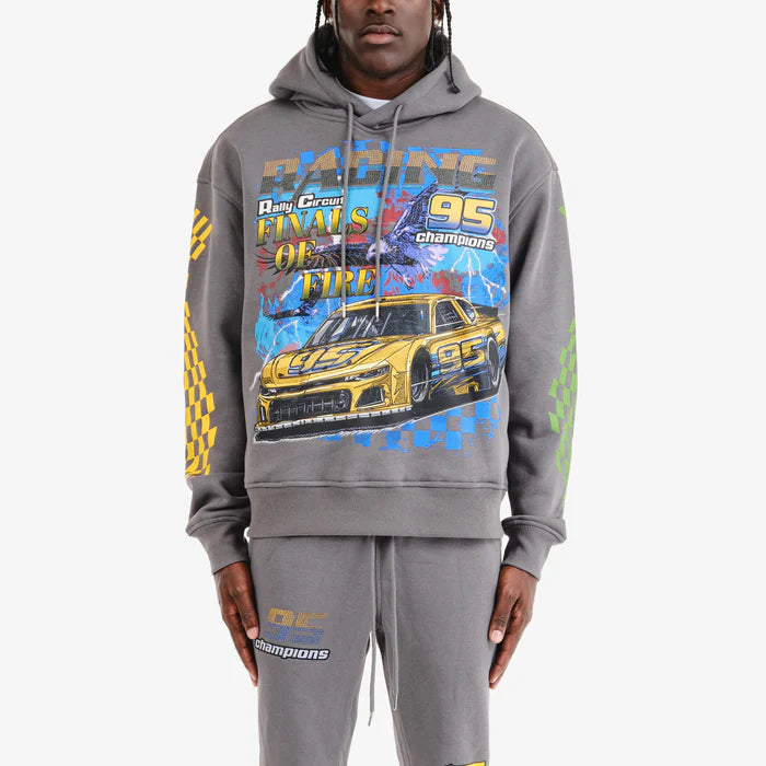 Copper Rivet 'Racing' Hoodie (Gray) 431083