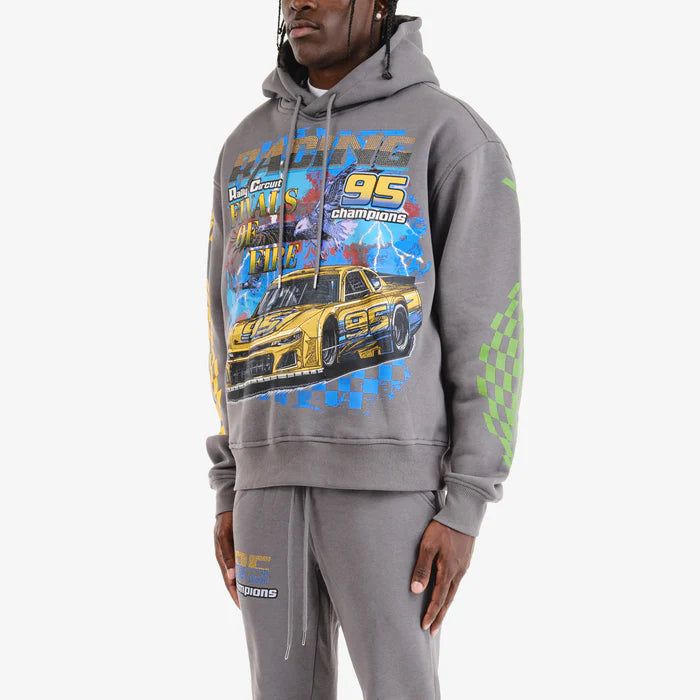 Copper Rivet 'Racing' Hoodie (Gray) 431083