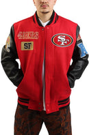 Pro Standard 'San Francisco 49ers Area Code' Varsity Jacket (Red) FS46410386 - FRESH N FITTED