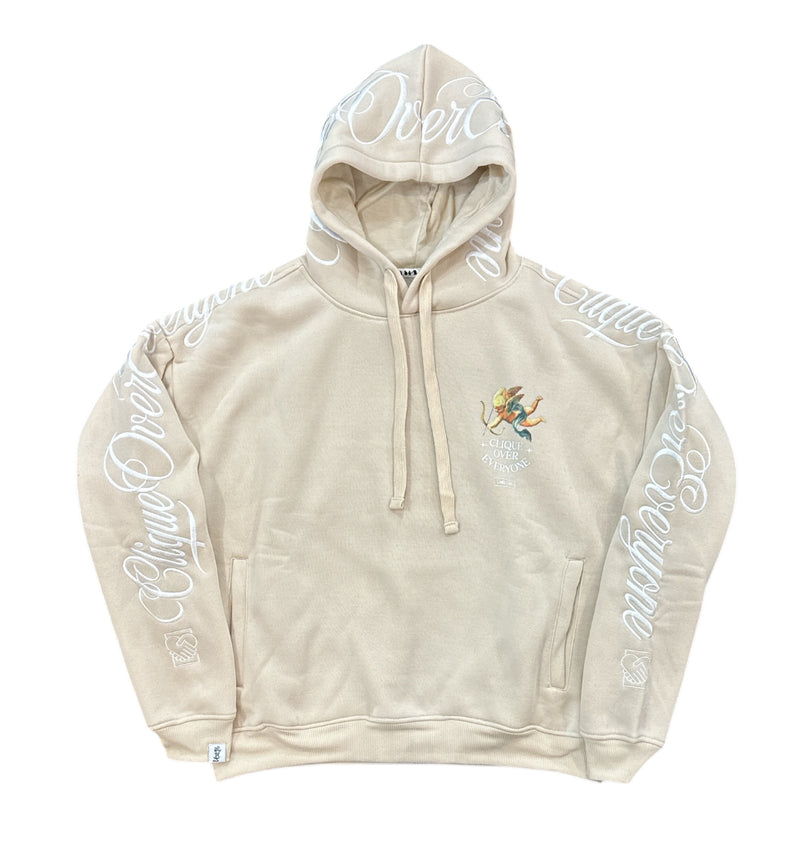 Highly Undrtd 'Clique Over Everyone' Embroidered Hoodie (Beige) UF4668