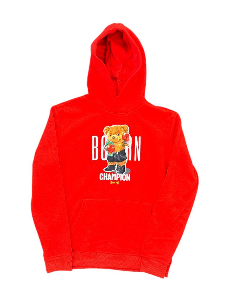 Black Pike Kids 'Born Champion' Hoodie (Red) FB2423K