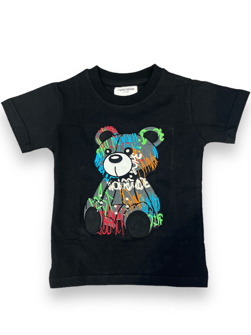 FWRD Kids 'Graffiti Bear' T-Shirt  (Black)  FW-180449LK - FRESH N FITTED-2 INC