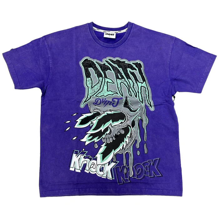 DVMT 'Knock Knock' Over Sized Acid Wash T-Shirt (Purple) 741-175 - FRESH N FITTED-2 INC