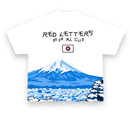Red Letters "Japan Fuji" Slightly Oversized T-Shirt in White