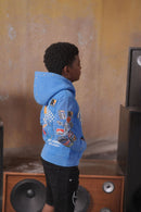 Elite Denim Kids 'Unfazed' Embellished Hoodie in Blue