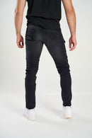 Spark Slim Fit Stretch Denim (Jet Black) S4403 - FRESH N FITTED