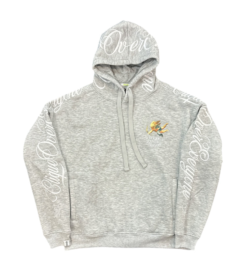 Highly Undrtd 'Clique Over Everyone' Embroidered Hoodie (Heather Grey) UF4668