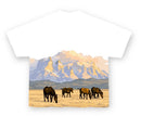 Red Letters "The Wild West" Slightly Oversized T-Shirt in White
