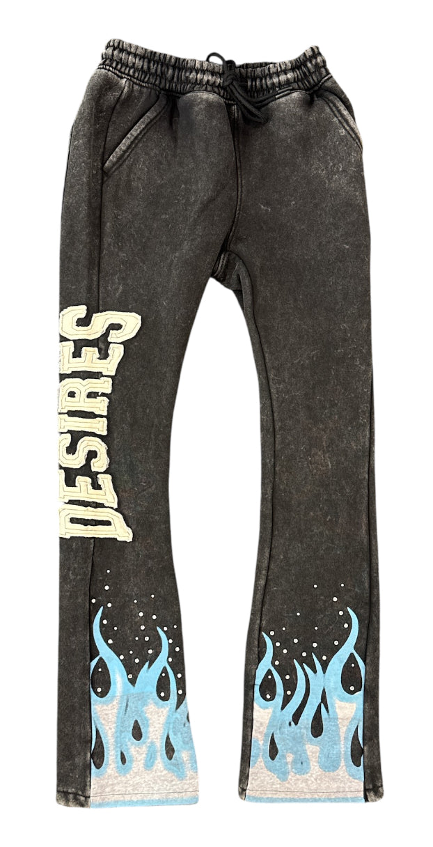 Copper Rivet 'Desires' Stacked Sweat Pants (Black) 531576 - FRESH N FITTED