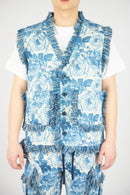 Rebel Minds 'Flowers' Tapestry Vest (Blue) 641-595 - FRESH N FITTED