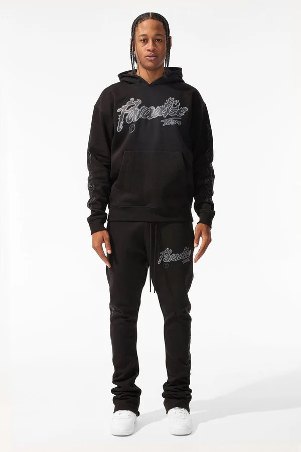 Jordan Craig Paradise Tour Stacked Sweat Pants (Noir) 8241L