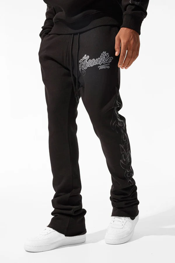 Jordan Craig Paradise Tour Stacked Sweat Pants (Noir) 8241L