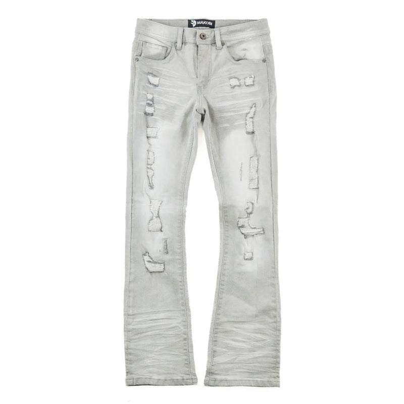 Makobi Kids "Jacob" Stacked Denim (Gray) B1979
