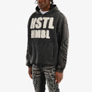 VOYAGE STUDIO 'Hustle Humble' Terry Cropped Hoodie (Washed Black) 53J14