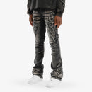 VOYAGE STUDIO 'PEARL' Flare Embroidery Denim (Washed Black) 53P26