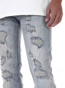 KDNK 'Distressed' Ankle Zippers Denim (Steel Blue) KND4300 - FRESH N FITTED