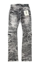 FWRD 'Eyelet' Stacked Denim (Washed Black) FW-330295 - FRESH N FITTED