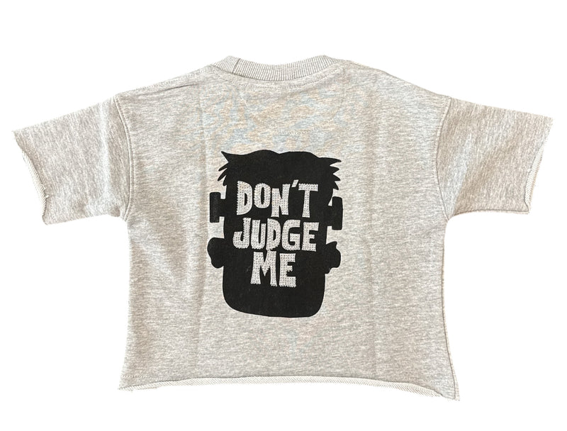 Focus Kids 'Face' Cropped T-Shirt (Grey) 80710T/K - FRESH N FITTED