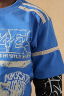 Elite Denim Kids 'Riches' Embellished Thermal Tee in Blue