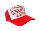 KML ‘SF' Trucker Hat (White/Red) - FRESH N FITTED