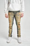 Spark ‘Rip & Repair’ Slim Fit Stretch Denim (Dark Indigo) S4405 - FRESH N FITTED