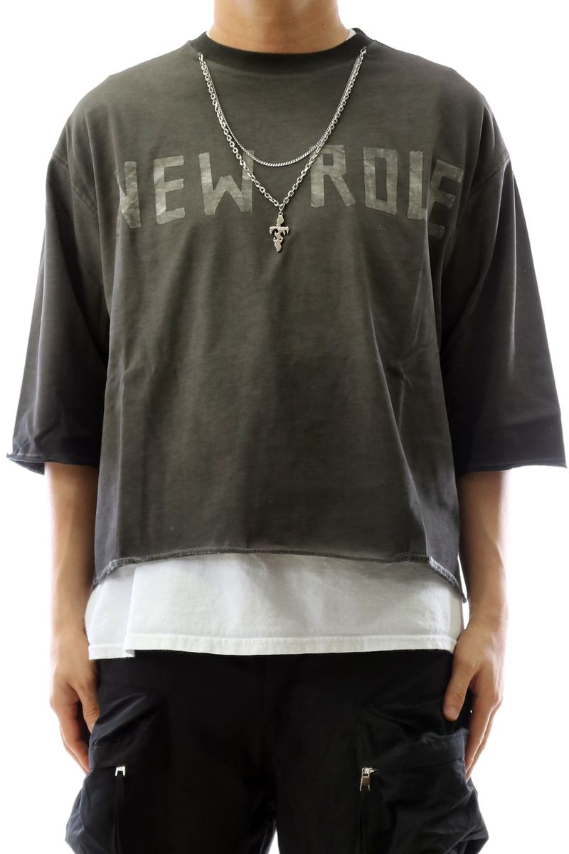 Kleep 'New Role' Premium Heavy Garment Cropped T-Shirt With Detachable Neckless(Grey) KT190S - FRESH N FITTED