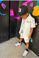 Jordan Craig Kids ‘Oakland Mechanic’ Short Sleeve Button Up Shirt (White) 2061K - FRESH N FITTED