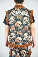 Rebel Minds 'Skulls' Tapestry Vest (Orange) 641-594 - FRESH N FITTED