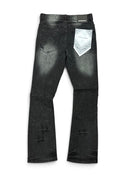 Black First Row Allover Rhinestone Flare Fit Denim jeans, showcasing the detailed rhinestone embellishments and flare leg style.