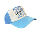KML ‘K' Trucker Hat (White/Carolina Blue) - FRESH N FITTED