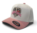 MUKA 'Love Kills' Corduroy Snapback Hat in White/Pink