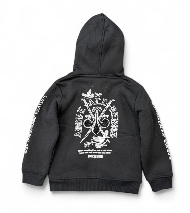 Highly Undrtd Kids 'Above All' Rhinestone Zip Up Hoodie (Black) UF5604K - FRESH N FITTED