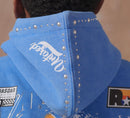 Elite Denim Kids 'Unfazed' Embellished Hoodie in Blue