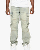 Anom 'Lash' Cargo Pockets Denim (L.Blue Wash) ANM166SKT - FRESH N FITTED