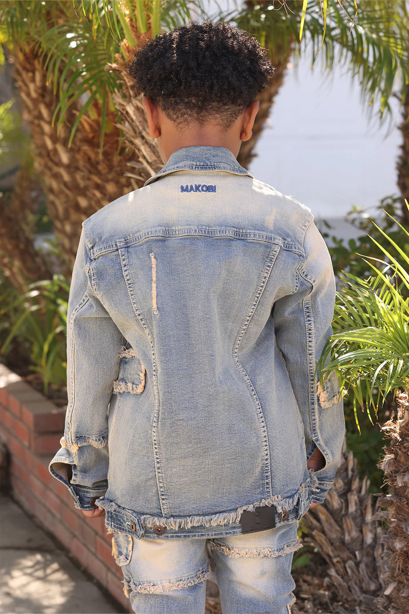 Makobi Kids 'Bergamo' Denim Jacket B1026 (Dirt Wash) - Fresh N Fitted Inc 2